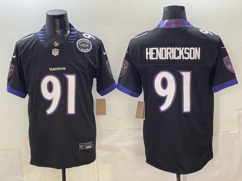 Men Baltimore Ravens #91 Hendrickson black Nike 2026 NFL Jersey 0522001->->NFL Jersey